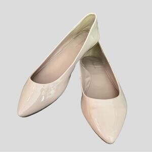 BCBGeneration Womens Ballet Flats Size 10B Millie Smooth Patent Shoes Neutral